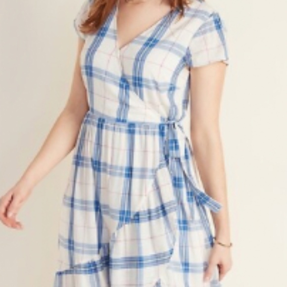 Old Navy Dresses & Skirts - NWT: old navy Waist-Defined Faux-Wrap Tiered-Hem Midi for Women